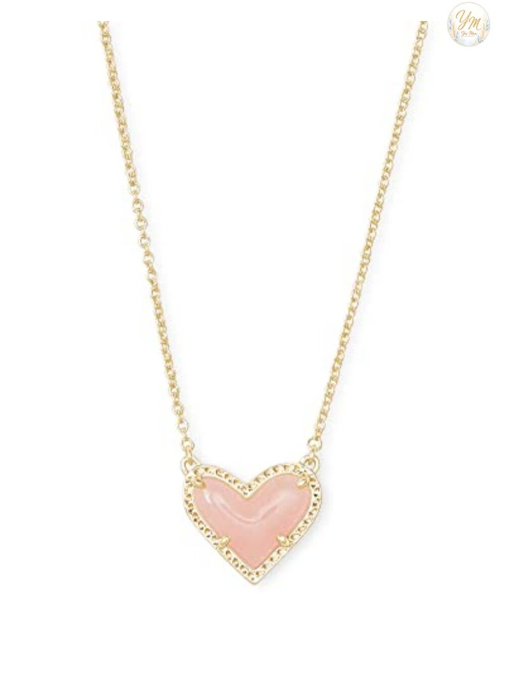 Kendra Scott Ari Heart Gold Plated Pendant Necklace 15" Chain Women's